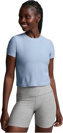 Beyond Yoga Featherweight Cropped T-Shirts Womens Workout Blue Zen Heather : XS, Elastane/Polyester