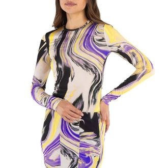 The Attico Marbled-Pattern T-Shirt, Brand Size 36 (US Size 2)