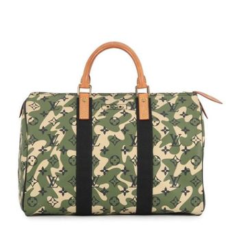 Louis Vuitton Vintage, unisex, Groen, ONE Size, Leer, Pre-owned Vintage Monogram Handtas