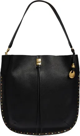Rebecca Minkoff Slim Darren Stud & Tigers Eye Embellished Hobo Bag in Black at Nordstrom