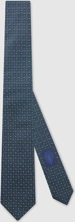Gucci Interlocking G Silk Jacquard Tie, Blue