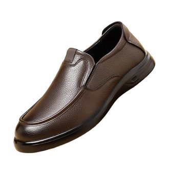 Generic Mens Leather Driving Loafers Soft Cowhide Slip On Casual Moccasins Comfortable Non Slip Flats Flexible Daily Wear Dad Shoes for Walking and Everyday U