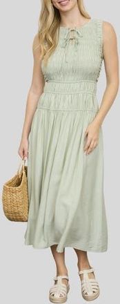 Blu Pepper Smock Bodice Midi Dress in Sage at Nordstrom Rack, Size Medium