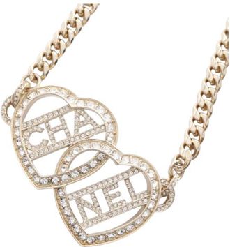 Chanel Double Heart Chain Necklace