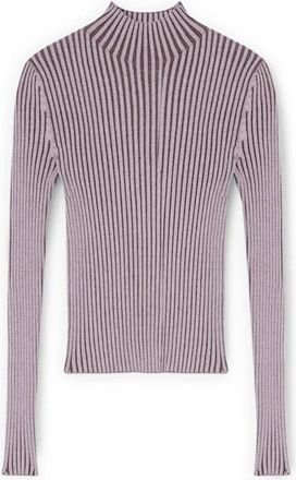 Motivi Vanis&eacute; Ribgebreide coltrui - Dames - Coltruien - Paars - M - Polyester - Truien & Vesten