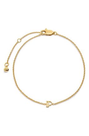 Monica Vinader Initial Chain Bracelet in 18K Gold Vermeil P at Nordstrom