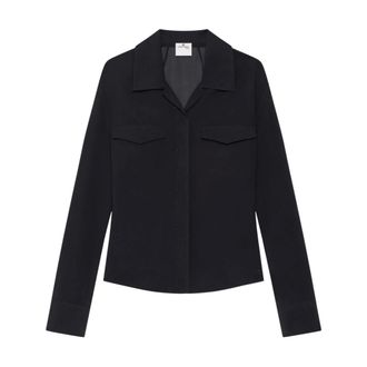 Courrèges Shirts, female, Black, M, Black Top with Patch Pockets