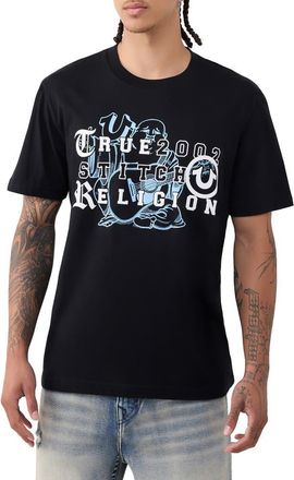 True Religion Buddha Letters Graphic T-Shirt in Jet Black at Nordstrom, Size Xxx-Large