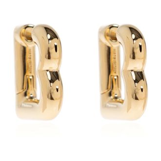 Balenciaga Accessoires, Dames, Geel, ONE Size, Oorbellen in Logo-vorm