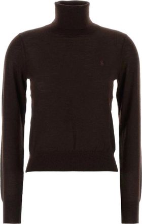 Polo Ralph Lauren Wol trui met coltrui - Dames - Coltruien - Bruin - XS - Wol - Truien & Vesten