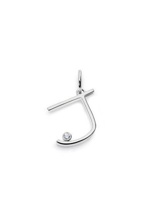 Monica Vinader Lab Grown Diamond Initial Pendant in Sterling Silver J at Nordstrom