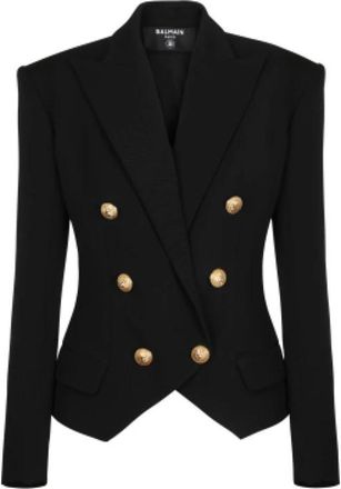 Balmain Veste Blazer - Dames - Blazers - Zwart - L - Wol - Jassen