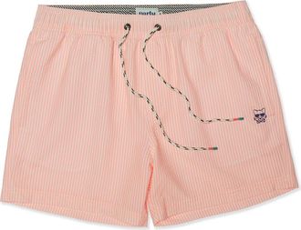 Party Pants Stripe Party Starter Lined 5-Inch Swim Trunks in Pastel Coral at Nordstrom, Size Xx-Large