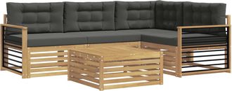 vidaXL Conjunto De Sof&aacute;s De Exterior 6 Uds. Blanco Y Antracita Vidaxl