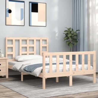 vidaXL Estructura De Cama De Matrimonio Con Cabecero Madera Maciza Vidaxl