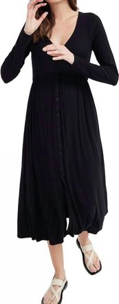 Hatch The Softest Rib Nursing Maxi Dress In Black