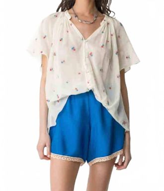 Forte_Forte Womens petites Fleurs Embroidery Voile Bohemienne Shirt In Ivory