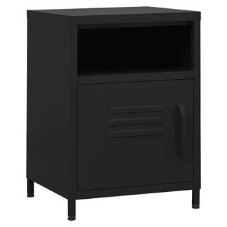 vidaXL Mesita De Noche Acero Negro 35x35x51 Cm Vidaxl