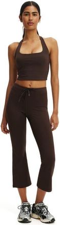 Cotton On Womens Active Ultra Soft Tie Front Cropped Kick Flare in French Roast at Nordstrom, Size X-Small