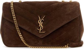 Saint Laurent Brown Suede Medium Lou Lou Shoulder Bag