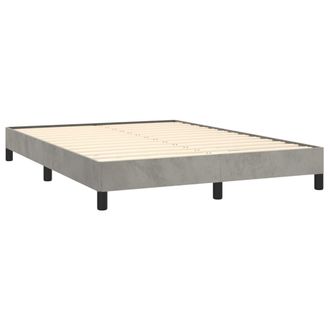 vidaXL Estructura De Cama Sin Colch&oacute;n Terciopelo Gris Claro 140x190 Cm Vidaxl