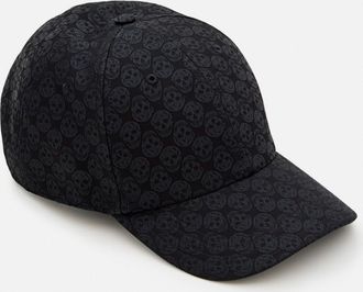Alexander McQueen Black Skull Repeat Baseball Cap