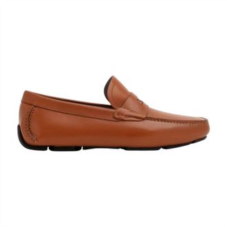 Ferragamo Mens Newton Leather Loafers In Brown