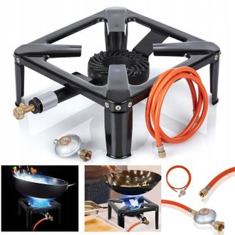 OEM Estufa De Hierro Fundido Con Quemador De Gas, 40x40cm, 8kw, Con Kit Reductor De Manguera