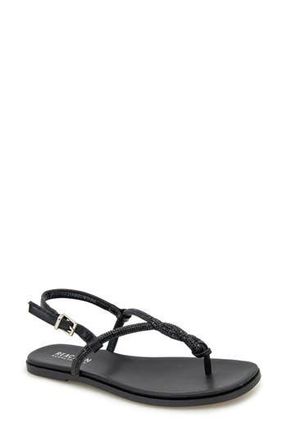 Kenneth Cole Reaction Whitney Crystal Strap Flat Sandal in Black Metallic at Nordstrom Rack, Size 6