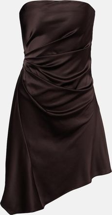 Staud Adriana draped silk-blend minidress