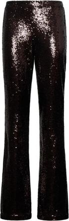 Silvian Heach Wijde broek met pailletten - Dames - Wijde Broeken - Bruin - XS - Pailletten - Broeken