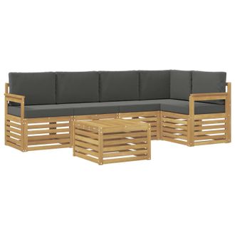 vidaXL Conjunto De Sof&aacute;s De Exterior 6 Pcs Blanco Y Antracita Vidaxl