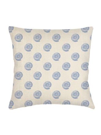 Anaya with Love Nautilus Shell Linen Euro Pillow 26x26 with Down Insert in Blue at Nordstrom