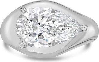 Diana M. Jewels 14KT WHITE GOLD LAB GROWN PEAR SHAPE DIAMOND FASHION RING WEIGHING 4.00 CTS TW