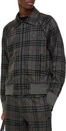 Burberry Check Pattern Viscose Blend Jacket - Gray