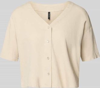 Vero Moda Boxy Fit Hemdbluse aus Viskose-Leinen-Mix Modell MYMILO in Sand, Gr&ouml;&szlig;e XL