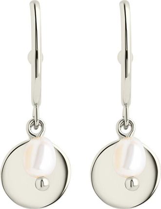 Sterling Forever Silver Morgan Disk Dangle Earrings