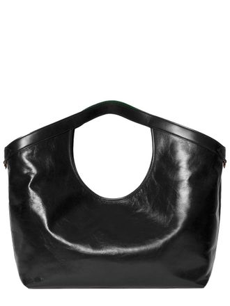 Gucci Womens Shopping Bag Lily Black Leather Calf Skin Handbags Hand