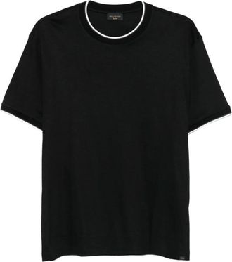 Paul & Shark Tops, Heren, Zwart, 3Xl, Katoen, Casual Geweven T-shirt in Katoen Lyocell