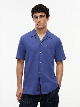 Tommy Hilfiger Regular Fit Linen Blend Short Sleeve Shirt