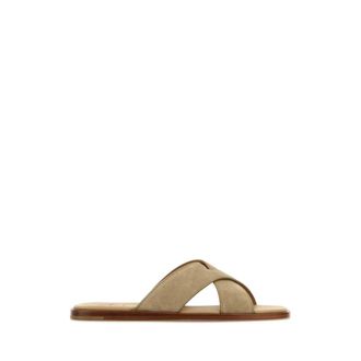 Churchs Suede Crisscross Strap Sandalen - Heren - Sandalen - Beige - 44 EU - Leer - Schoenen
