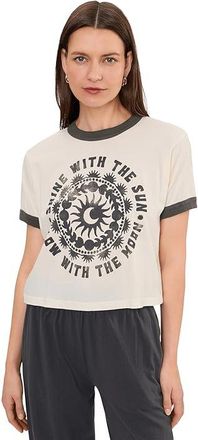Spiritual Gangster Flow Melrose Ringer T-Shirts Womens Clothing Vintage White : SM, Cotton