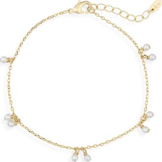 Nordstrom Rack Demi Fine Dangle Anklet in White- Gold at Nordstrom Rack