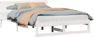 Berkfield Home Elegant Bed Frame White Solid Pine Wood 160 x 200 cm Durable Modern