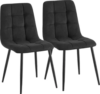 Clp Set De 2 Sillas De Comedor Antibes De Pana Negro