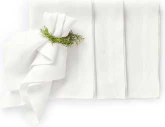 Solino Home Linen Dinner Napkins Set of 4, 22 x 22 Inch for Dining Table, Holiday and Everyday Table Decor - Sonoma in White at Nordstrom, Size Large