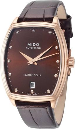 Mido Baroncelli Automatic Diamond Brown Dial Ladies Watch M0413073629600