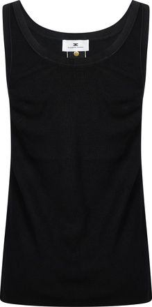 Elisabetta Franchi Sleeveless Scoop Neck Contrast Strip Top
