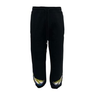 Marcelo Burlon Sweatpants, male, Black, Size: M Slim Fit Trousers