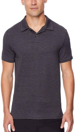 32 Degrees Ultra Lux Collared Polo In Black Space Dye